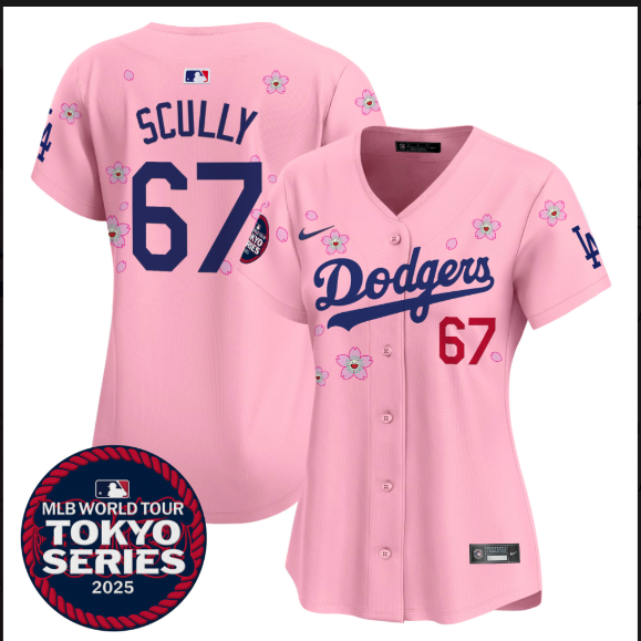 Women Los Angeles Dodgers #67 Scully Tokyo Series 2025 pink Limited Stitched Jersey